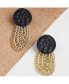 Women's Black Chain Drop Earrings