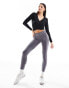 Hollister long sleeve seamless wrap top in black