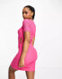 Фото #4 товара Pieces ruched side mini dress in bright pink