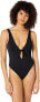 Фото #1 товара Bikini Lab 170138 Womens Keyhole Front One Piece Swimsuit Black Size Medium