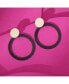 ფოტო #3 პროდუქტის Women's Black Circular Drop Earrings