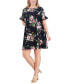 Фото #1 товара Plus Size Printed Ruffle-Sleeve Fit & Flare Dress