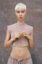 Фото #1 товара Faded pantone™ ribbed crop top