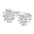 Sparkling open bicolor ring Flower RI124W