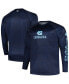 Фото #1 товара Men's Navy North Carolina Tar Heels Big & Tall Terminal Tackle Raglan Omni-Shade Long Sleeve T-shirt