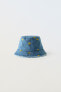 Фото #1 товара Embroidered floral denim bucket hat