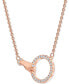 ფოტო #3 პროდუქტის Rose Gold-Tone Crystal Hand & Ring Choker Necklace, 11-7/8" + 3" extender