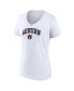 ფოტო #3 პროდუქტის Women's White Auburn Tigers Evergreen Campus V-Neck T-shirt