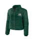Women's Green Green Bay Packers Cropped Puffer Full-Zip Jacket
