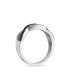 ფოტო #2 პროდუქტის Two Tone Black White CZ Intertwined Rope Twist Knot 1/2 Eternity Clear Pave Cubic Zirconia Infinity Band Ring For Women .925 Sterling Silver