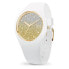 Фото #1 товара Ice-Watch - ICE glitter White Silber-gold - ICE lo White gold with silicon strap - 013428 (Small)