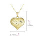 Delicate Sparkling Diamond-Cut Real 14K Yellow Gold Romantic Gift Love Puff Heart Shape Pendant Necklace No Chain