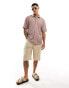 ASOS DESIGN relaxed button-up polo shirt in pink Dunkles Malve, 2XL - Chest 46-48 - фото #2