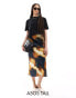 Фото #1 товара ASOS DESIGN Tall satin bias midi skirt in leopard print