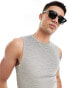 ASOS DESIGN muscle fit tank vest in beige fabric