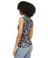 Women's Animal-Print Ruched Sleeveless Top