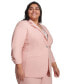 ფოტო #2 პროდუქტის Plus Size Infinite Stretch 3/4-Ruched-Sleeve Jacket