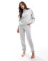 Pieces half zip sweat co-ord in light grey melange