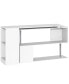 Rotating Corner Table Shelf Combo L-Shaped I-Shape Computer Home Office, White