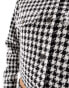 Фото #8 товара ASOS DESIGN co-ord boucle jacket in mono houndstooth