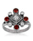 Фото #1 товара Pewter Crystal Diamond Shaped Ring