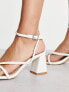 Glamorous mid heel sandals in white