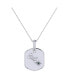 Taurus Bull Design Sterling Silver Emerald Stone Natural Diamond Tag Pendant Necklace