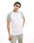 Фото #1 товара Brave Soul raglan t-shirt in white & green