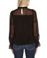 Фото #4 товара Black Label Women’s Mixed Media Blouson-Sleeve Top