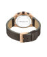 ფოტო #3 პროდუქტის Men's Chronograph Dress Sport Brown Genuine Leather Watch 43mm