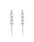 Sterling Silver White Gold Plated Cubic Zirconia Drop Earrings