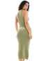 Y.A.S crochet halterneck maxi dress in sage green