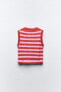 Striped cable-knit top