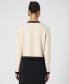 ფოტო #7 პროდუქტის Women's Vhari Contrast-Trim Button-Up Cardigan Sweater