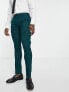 Фото #1 товара ASOS DESIGN skinny suit trousers in crosshatch in green