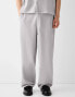 Bershka plisse trouser co-ord in grey