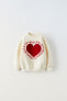Heart sweatshirt with flocking