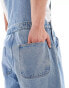 Фото #3 товара ASOS DESIGN oversized denim dungaree in mid wash blue