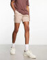 ASOS DESIGN slim chino shorts in mid length in brown