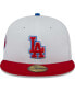 Фото #3 товара Men's White, Red Los Angeles Dodgers Undervisor 59FIFTY Fitted Hat