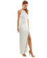 Фото #4 товара Juniors' High Slit Asymmetrical Sequin-Trim Gown, Created for Macy's
