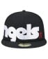 ფოტო #4 პროდუქტის Men's Black Los Angeles Angels Checkered Undervisor 59FIFTY Fitted Hat