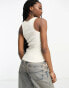 Фото #2 товара Noisy May racer neck top in cream