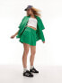 Фото #3 товара Topshop co-ord nylon pull on boxer short in green