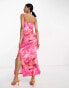 Фото #8 товара Vila cami midaxi dress in pink abstract print