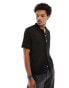 AllSaints Sortie crochet shirt in black Liquorice Black, M - фото #1