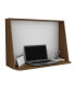 Zambia Wall Desk, Single Shelf - Mahogany White