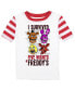 ფოტო #3 პროდუქტის Little Boys I Survived Heads Youth Red & White Striped Short Sleeve Shirt & Sleep Pants Set