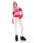 Threadbare Ski printed roll neck jumper in pink