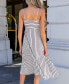 Фото #4 товара Women's Brown & White Stripe Square Neck Sleeveless Maxi Beach Dress